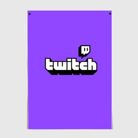 Постер с принтом Twitch в Санкт-Петербурге, 100% бумага
 | бумага, плотность 150 мг. Матовая, но за счет высокого коэффициента гладкости имеет небольшой блеск и дает на свету блики, но в отличии от глянцевой бумаги не покрыта лаком | twich | twitch | twitch logo | twitch tv | твитч | твитч тв | твич | твич тв