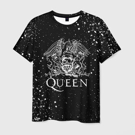 Мужская футболка 3D с принтом QUEEN в Санкт-Петербурге, 100% полиэфир | прямой крой, круглый вырез горловины, длина до линии бедер | queen | rock | брайан мэи | группа queen | группа квин | джон дикон | квин | королева | король | роджер тейлор | рок | фредди меркьюри