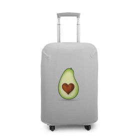 Чехол для чемодана 3D с принтом Авокадо сердечко в Санкт-Петербурге, 86% полиэфир, 14% спандекс | двустороннее нанесение принта, прорези для ручек и колес | авокадо | авокадо с сердечком | авокадо сердечко | авокадо сердце | авокадо эмоции | сердечко | четыре | четыре авокадо