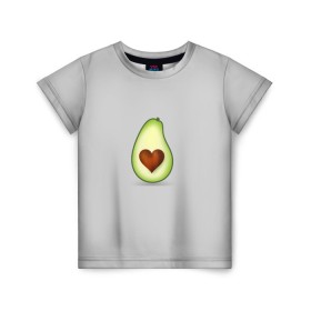 Детская футболка 3D с принтом Авокадо сердечко в Санкт-Петербурге, 100% гипоаллергенный полиэфир | прямой крой, круглый вырез горловины, длина до линии бедер, чуть спущенное плечо, ткань немного тянется | авокадо | авокадо с сердечком | авокадо сердечко | авокадо сердце | авокадо эмоции | сердечко | четыре | четыре авокадо