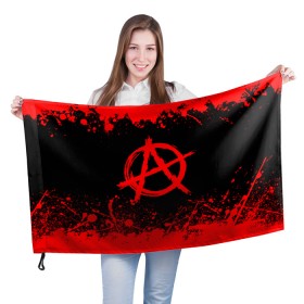 Флаг 3D с принтом АНАРХИЯ в Санкт-Петербурге, 100% полиэстер | плотность ткани — 95 г/м2, размер — 67 х 109 см. Принт наносится с одной стороны | anarchy | riot | rock | анархия | бунт | знаки | музыка | панки | рок | символ