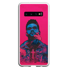 Чехол для Samsung Galaxy S10 с принтом The Weeknd в Санкт-Петербурге, Силикон | Область печати: задняя сторона чехла, без боковых панелей | Тематика изображения на принте: blinding lights | heartless | starboy | the weekend | уикенд