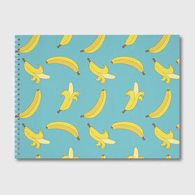 Альбом для рисования с принтом Банановый дождь в Санкт-Петербурге, 100% бумага
 | матовая бумага, плотность 200 мг. | банан | банановый | бананы | здоровое питание | зп | овощи | паттерн | плод | плоды | фрукт | фрукты | ягоды
