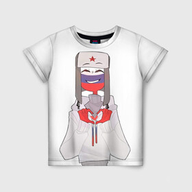 Детская футболка 3D с принтом Country Humans в Санкт-Петербурге, 100% гипоаллергенный полиэфир | прямой крой, круглый вырез горловины, длина до линии бедер, чуть спущенное плечо, ткань немного тянется | countryhumans | картинки | персонаж | прикольные картинки