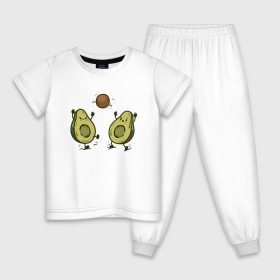 Детская пижама хлопок с принтом Авокадик в Санкт-Петербурге, 100% хлопок |  брюки и футболка прямого кроя, без карманов, на брюках мягкая резинка на поясе и по низу штанин
 | Тематика изображения на принте: avocado | vegan | vegetarian | авокадо | веган | вегетарианство