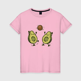 Женская футболка хлопок с принтом Авокадик в Санкт-Петербурге, 100% хлопок | прямой крой, круглый вырез горловины, длина до линии бедер, слегка спущенное плечо | avocado | vegan | vegetarian | авокадо | веган | вегетарианство