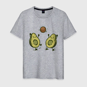 Мужская футболка хлопок с принтом Авокадик в Санкт-Петербурге, 100% хлопок | прямой крой, круглый вырез горловины, длина до линии бедер, слегка спущенное плечо. | avocado | vegan | vegetarian | авокадо | веган | вегетарианство