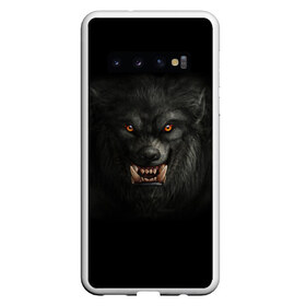 Чехол для Samsung Galaxy S10 с принтом Вервольф в Санкт-Петербурге, Силикон | Область печати: задняя сторона чехла, без боковых панелей | вервольф | волк | волк оборотень | волк рычит | волк скалится | волчица | волчьи зубы | волчья голова | волчья пасть | голова волка | лютоволк | оборотень | оскал волка | трусы с волк | хищный оскал