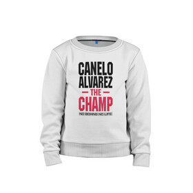 Детский свитшот хлопок с принтом Canelo Alvarez в Санкт-Петербурге, 100% хлопок | круглый вырез горловины, эластичные манжеты, пояс и воротник | Тематика изображения на принте: 