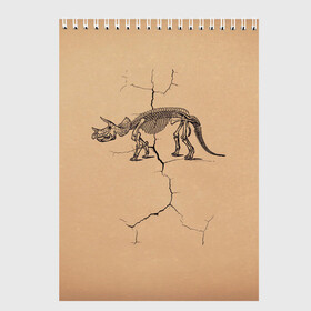 Скетчбук с принтом Triceratops skeleton в Санкт-Петербурге, 100% бумага
 | 48 листов, плотность листов — 100 г/м2, плотность картонной обложки — 250 г/м2. Листы скреплены сверху удобной пружинной спиралью | Тематика изображения на принте: dinosaur | extinct | primal | skeleton | triceratops | вымерший | динозавр | первобытный | скелет | трицератопс