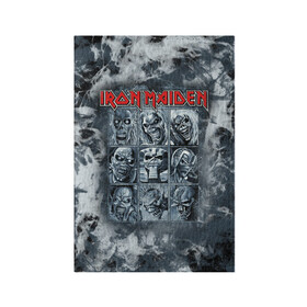 Обложка для паспорта матовая кожа с принтом Iron Maiden в Санкт-Петербурге, натуральная матовая кожа | размер 19,3 х 13,7 см; прозрачные пластиковые крепления | 80s | hardrock | heavy | iron | maiden | metal | pop | steve harris | the final frontier | uk | айрон | группа | железная дева | метал | мэйден | хеви