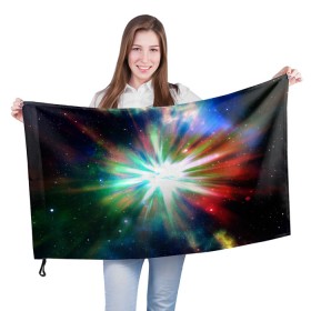 Флаг 3D с принтом Космическая вспышка в Санкт-Петербурге, 100% полиэстер | плотность ткани — 95 г/м2, размер — 67 х 109 см. Принт наносится с одной стороны | astronomy | астрономия | вселенная | вселенский | вспышка | вспышки | галактика | звезда | звёзды | космическая | космос | пространство | свет | светящиеся | светящийся | яркий | яркость