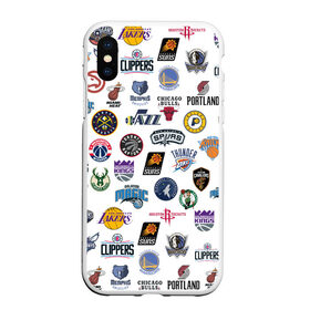 Чехол для iPhone XS Max матовый с принтом NBA Pattern в Санкт-Петербурге, Силикон | Область печати: задняя сторона чехла, без боковых панелей | basketball | boston celtics | brooklyn nets | nba | new york knicks | philadel | toronto raptors | баскетбол | бостон селтикс | бруклин нетс | нба | нью йорк никс | спорт | торонто рэпторс | филадельфия 76ерс