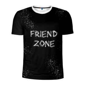 Мужская футболка 3D спортивная с принтом FRIEND ZONE в Санкт-Петербурге, 100% полиэстер с улучшенными характеристиками | приталенный силуэт, круглая горловина, широкие плечи, сужается к линии бедра | friend | zone | белая | девушка | девушке | другу | друзья | звезды | зона | любимой | люблю | минимализм | надпись | не | отношения | парень | парню | подарок | подруге | подружке | просто | только | френд