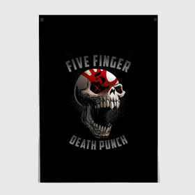 Постер с принтом Five Finger Death Punch в Санкт-Петербурге, 100% бумага
 | бумага, плотность 150 мг. Матовая, но за счет высокого коэффициента гладкости имеет небольшой блеск и дает на свету блики, но в отличии от глянцевой бумаги не покрыта лаком | 5fdp | death | ffdp | finger | five | five finger death punch | punch | грув метал