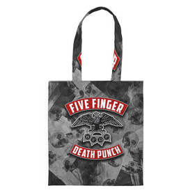Шоппер 3D с принтом Five Finger Death Punch в Санкт-Петербурге, 100% полиэстер | Плотность: 200 г/м2; Размер: 34×35 см; Высота лямок: 30 см | 5fdp | death | ffdp | finger | five | five finger death punch | punch | грув метал