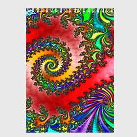 Скетчбук с принтом ФРАКТАЛЬНЫЙ УЗОР в Санкт-Петербурге, 100% бумага
 | 48 листов, плотность листов — 100 г/м2, плотность картонной обложки — 250 г/м2. Листы скреплены сверху удобной пружинной спиралью | abstract | abstraction | color | fractal | geometry | paitnt | polygon | polygonal | psy | абстракция | геометрия | краски | неоновые | полигоны | психоделика | фрактал