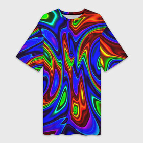 Платье-футболка 3D с принтом НЕОНОВЫЕ КРАСКИ в Санкт-Петербурге,  |  | Тематика изображения на принте: abstract | abstraction | color | fractal | geometry | paitnt | polygon | polygonal | psy | абстракция | геометрия | краски | неоновые | полигоны | психоделика | фрактал