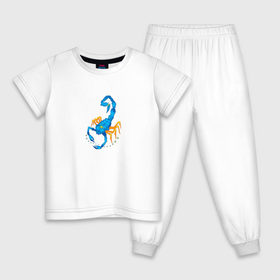 Детская пижама хлопок с принтом Скорпион в Санкт-Петербурге, 100% хлопок |  брюки и футболка прямого кроя, без карманов, на брюках мягкая резинка на поясе и по низу штанин
 | рисунок | скорпион
