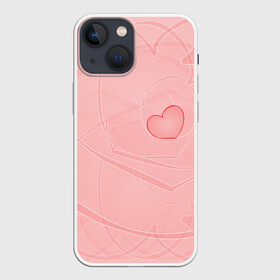 Чехол для iPhone 13 mini с принтом Сердечко в Санкт-Петербурге,  |  | 8 | валентин | волны | девочке | девушке | жене | интересная | линии | любимой | марта | прикольная. | розовая | сердечки | сердце