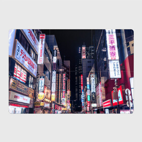 Магнитный плакат 3Х2 с принтом Ночной Токио в Санкт-Петербурге, Полимерный материал с магнитным слоем | 6 деталей размером 9*9 см | Тематика изображения на принте: город | города | дома | здания | иероглифы | надписи | небо | неон | ночь | огни | страны | сумерки | улица | фонари | япония