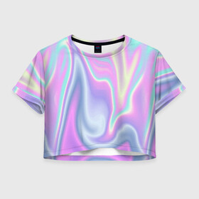 Женская футболка Crop-top 3D с принтом Vaporwave в Санкт-Петербурге, 100% полиэстер | круглая горловина, длина футболки до линии талии, рукава с отворотами | abstraction | vaporwave | абстракция | узор