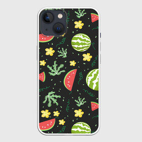 Чехол для iPhone 13 с принтом Арбузики в Санкт-Петербурге,  |  | vegan | watermelon | арбуз | арбузом | арбузы | ботва | веган | зеленое | косточки | костояка | лето | полоса | полосы | с