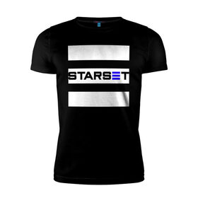 Мужская футболка хлопок Slim с принтом Starset logo в Санкт-Петербурге, 92% хлопок, 8% лайкра | приталенный силуэт, круглый вырез ворота, длина до линии бедра, короткий рукав | logo | rock | starset | лого | рок | старсет