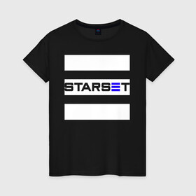 Женская футболка хлопок с принтом Starset logo в Санкт-Петербурге, 100% хлопок | прямой крой, круглый вырез горловины, длина до линии бедер, слегка спущенное плечо | logo | rock | starset | лого | рок | старсет
