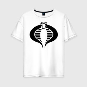Женская футболка хлопок Oversize с принтом Кобра в Санкт-Петербурге, 100% хлопок | свободный крой, круглый ворот, спущенный рукав, длина до линии бедер
 | animals | cm punk | cobra | snake | животные | змея | кобра | см панк