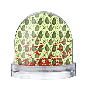 Снежный шар с принтом Авокадо паттерн в Санкт-Петербурге, Пластик | Изображение внутри шара печатается на глянцевой фотобумаге с двух сторон | avocado | pattern | vegan | vegetarian | авокадо | веган | вегетарианство | паттерн