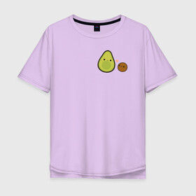 Мужская футболка хлопок Oversize с принтом Авокадо в Санкт-Петербурге, 100% хлопок | свободный крой, круглый ворот, “спинка” длиннее передней части | avocado | vegan | vegetarian | авокадо | веган | вегетарианство