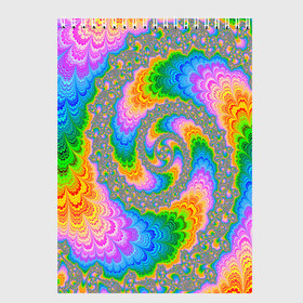 Скетчбук с принтом КИСЛОТНЫЕ РАЗВОДЫ в Санкт-Петербурге, 100% бумага
 | 48 листов, плотность листов — 100 г/м2, плотность картонной обложки — 250 г/м2. Листы скреплены сверху удобной пружинной спиралью | abstract | abstraction | color | fractal | geometry | paitnt | polygon | polygonal | psy | абстракция | геометрия | краски | неоновые | полигоны | психоделика | фрактал