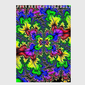 Скетчбук с принтом НЕОНОВЫЙ ЦВЕТОК в Санкт-Петербурге, 100% бумага
 | 48 листов, плотность листов — 100 г/м2, плотность картонной обложки — 250 г/м2. Листы скреплены сверху удобной пружинной спиралью | abstract | abstraction | color | fractal | geometry | paitnt | polygon | polygonal | psy | абстракция | геометрия | краски | неоновые | полигоны | психоделика | фрактал