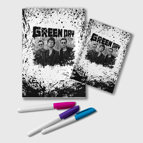 Блокнот с принтом GreenDay в Санкт-Петербурге, 100% бумага | 48 листов, плотность листов — 60 г/м2, плотность картонной обложки — 250 г/м2. Листы скреплены удобной пружинной спиралью. Цвет линий — светло-серый
 | billie joe armstrong | greenday | rock | альтернативный | билли джо армстронг | гриндей | зеленый день | майк дёрнт | музыка | панк рок | поп панк | рок | тре кул