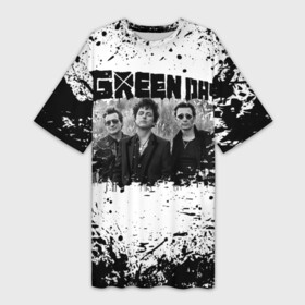 Платье-футболка 3D с принтом GreenDay в Санкт-Петербурге,  |  | billie joe armstrong | greenday | rock | альтернативный | билли джо армстронг | гриндей | зеленый день | майк дёрнт | музыка | панк рок | поп панк | рок | тре кул