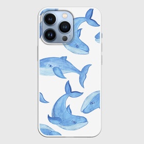 Чехол для iPhone 13 Pro с принтом Косяк китов в Санкт-Петербурге,  |  | арт | карандашом | кит | киты | красками | море | моря | океан | океаны | под водой | рисунок