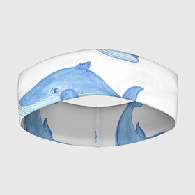 Повязка на голову 3D с принтом Косяк китов в Санкт-Петербурге,  |  | арт | карандашом | кит | киты | красками | море | моря | океан | океаны | под водой | рисунок