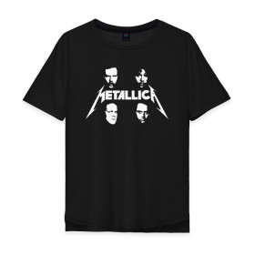 Мужская футболка хлопок Oversize с принтом Metallica в Санкт-Петербурге, 100% хлопок | свободный крой, круглый ворот, “спинка” длиннее передней части | 