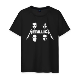 Мужская футболка хлопок с принтом Metallica в Санкт-Петербурге, 100% хлопок | прямой крой, круглый вырез горловины, длина до линии бедер, слегка спущенное плечо. | 