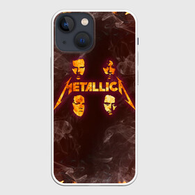Чехол для iPhone 13 mini с принтом Metallica | Fire Rock (Z) в Санкт-Петербурге,  |  | james alan hetfield | джеймс хетфилд | кирк хэмметт | ларс ульрих | металлика | музыка | роберт трухильо | трэш метал | хеви метал