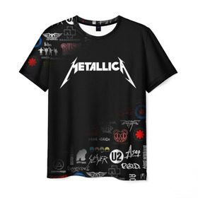 Мужская футболка 3D с принтом Metallica в Санкт-Петербурге, 100% полиэфир | прямой крой, круглый вырез горловины, длина до линии бедер | james alan hetfield | джеймс хетфилд | кирк хэмметт | ларс ульрих | металлика | музыка | роберт трухильо | трэш метал | хеви метал