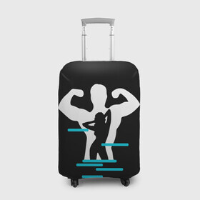 Чехол для чемодана 3D с принтом титан в Санкт-Петербурге, 86% полиэфир, 14% спандекс | двустороннее нанесение принта, прорези для ручек и колес | crossfit | sport | бодибилдинг | зал | мужчина | мускулы | мышцы | сила | спорт | фитнес