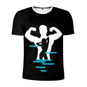 Мужская футболка 3D спортивная с принтом титан в Санкт-Петербурге, 100% полиэстер с улучшенными характеристиками | приталенный силуэт, круглая горловина, широкие плечи, сужается к линии бедра | crossfit | sport | бодибилдинг | зал | мужчина | мускулы | мышцы | сила | спорт | фитнес