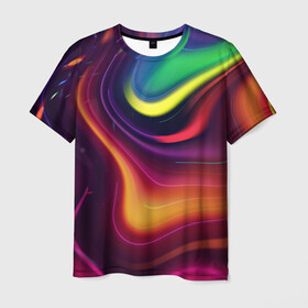Мужская футболка 3D с принтом Acid Club в Санкт-Петербурге, 100% полиэфир | прямой крой, круглый вырез горловины, длина до линии бедер | acid | hyper | neon | абстракция | дискотека | кислота | кислотная футболка | кислотный цвет | клуб | клубная | неон | неоновый свет | ночной | хайп | хайпер
