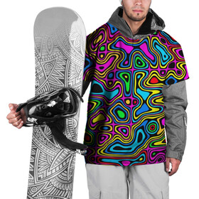 Накидка на куртку 3D с принтом Психоделика в Санкт-Петербурге, 100% полиэстер |  | acid | hyper | neon | абстракция | дискотека | кислота | кислотная футболка | кислотный | клуб | клубная | неон | неоновый свет | ночной | растаман | трип | хайп | хайпер | яркий