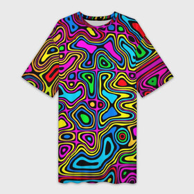 Платье-футболка 3D с принтом Психоделика в Санкт-Петербурге,  |  | Тематика изображения на принте: acid | hyper | neon | абстракция | дискотека | кислота | кислотная футболка | кислотный | клуб | клубная | неон | неоновый свет | ночной | растаман | трип | хайп | хайпер | яркий