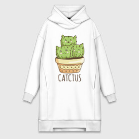 Платье-худи хлопок с принтом Catctus в Санкт-Петербурге,  |  | art | cactus | cats | kittens | pot | арт | горшок | кактус | коты | котята | кошки