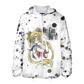 Мужская куртка 3D с принтом Sailor Moon. We can do it! в Санкт-Петербурге, ткань верха — 100% полиэстер, подклад — флис | прямой крой, подол и капюшон оформлены резинкой с фиксаторами, два кармана без застежек по бокам, один большой потайной карман на груди. Карман на груди застегивается на липучку | Тематика изображения на принте: ami | girl | mizuno | moon | sailor | tsukino | usagi | ами | банни | волшебница | девушка | малышка | махо сёдзё | мидзуно | минако | мун | рэй | сейлор | усаги | хино | цукино | чибиуса
