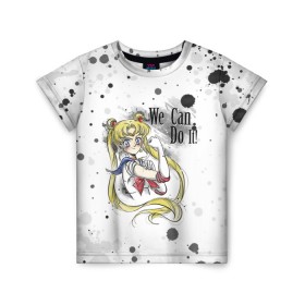 Детская футболка 3D с принтом Sailor Moon. We can do it! в Санкт-Петербурге, 100% гипоаллергенный полиэфир | прямой крой, круглый вырез горловины, длина до линии бедер, чуть спущенное плечо, ткань немного тянется | Тематика изображения на принте: ami | girl | mizuno | moon | sailor | tsukino | usagi | ами | банни | волшебница | девушка | малышка | махо сёдзё | мидзуно | минако | мун | рэй | сейлор | усаги | хино | цукино | чибиуса